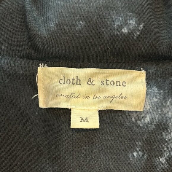 Anthropologie Cloth & Stone black/grey/ cream fabric puffer size medium - Picture 12 of 15